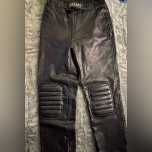 Men's Black Leather Motorcycle Pants